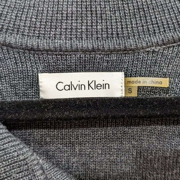 Calvin Klein Sweater Dress S Zipper Cowl Neck Turtleneck Short Sleeve Minimalist - Picture 6 of 6